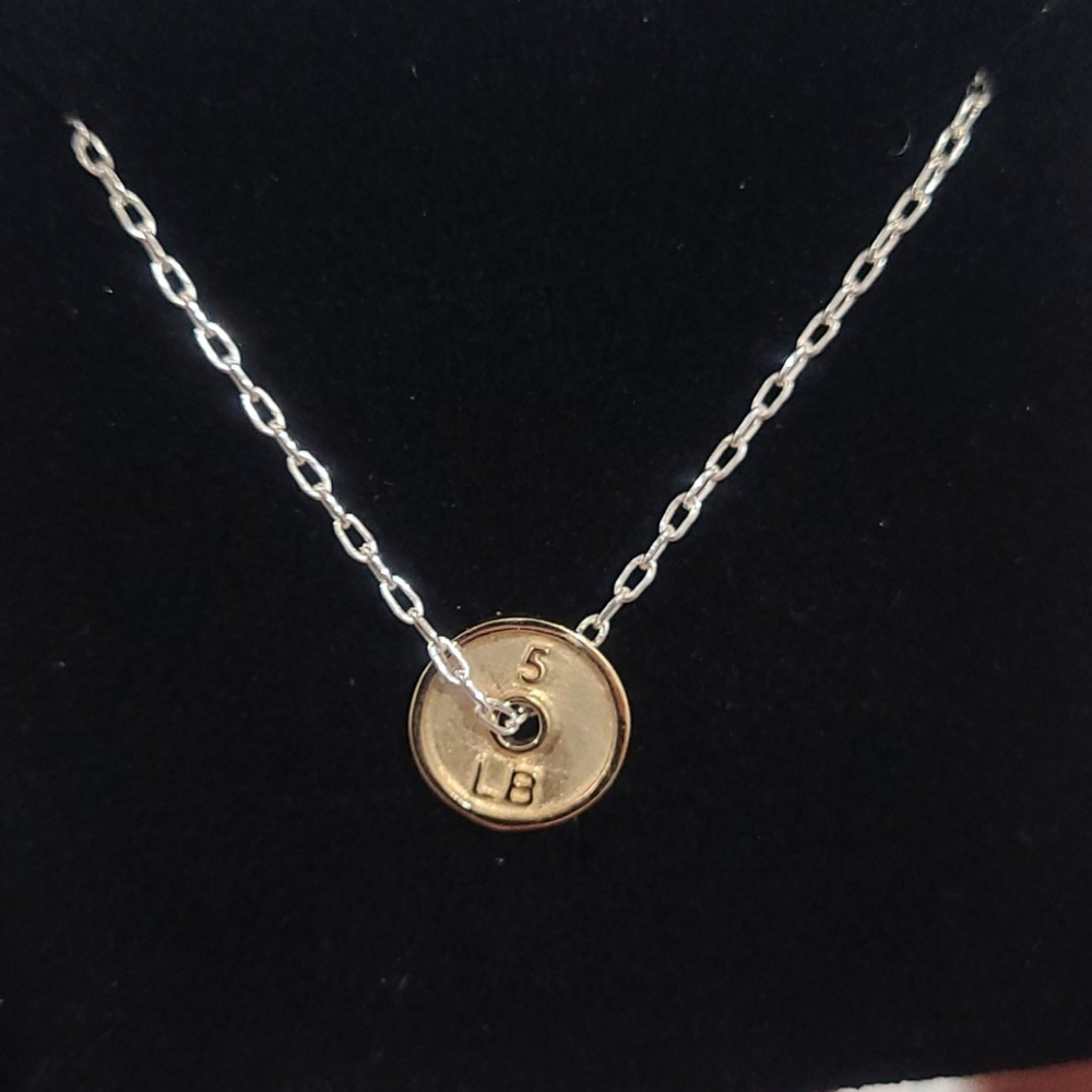 Crossfit necklace with yellow gold pendant